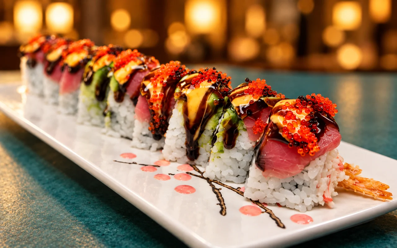 Low-angle editorial view of the Playboy roll
